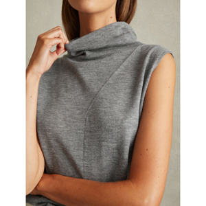 REISS HARPER Wool Slouched Sleeveless Top